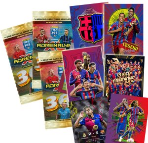 2025 FC BARCELONA fantop cards select + 3 boosters FIFA NORDIC