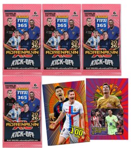 2026 FIFA Kick Off 4 booster packs + fantop card Lewandowski 100 Goal FCB25/9
