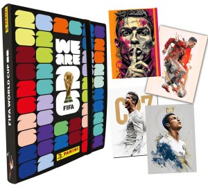 100 cards + ALBUM DELUXE World Cup 2026 + 2 x RONALDO poster cards GIFT