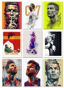 7 cards POSTER fantop collection Ronaldo Casillas Messi